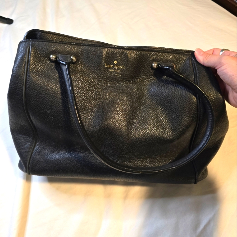 Kate Spade Black Leather Tote Bag